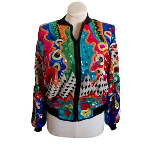 Vintage 80s Sequined and Beaded Jacket